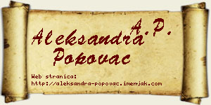 Aleksandra Popovac vizit kartica